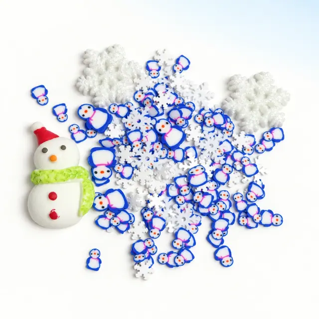 Snowman & Snowflake Filler Mix on a bright ivory studio background, SLM20254