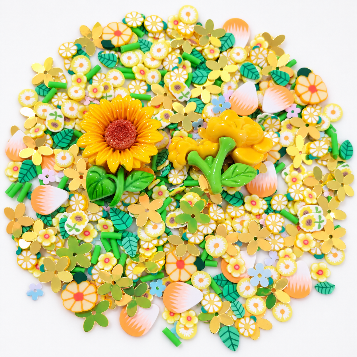 Studio presentation of sunflower garden charm mix